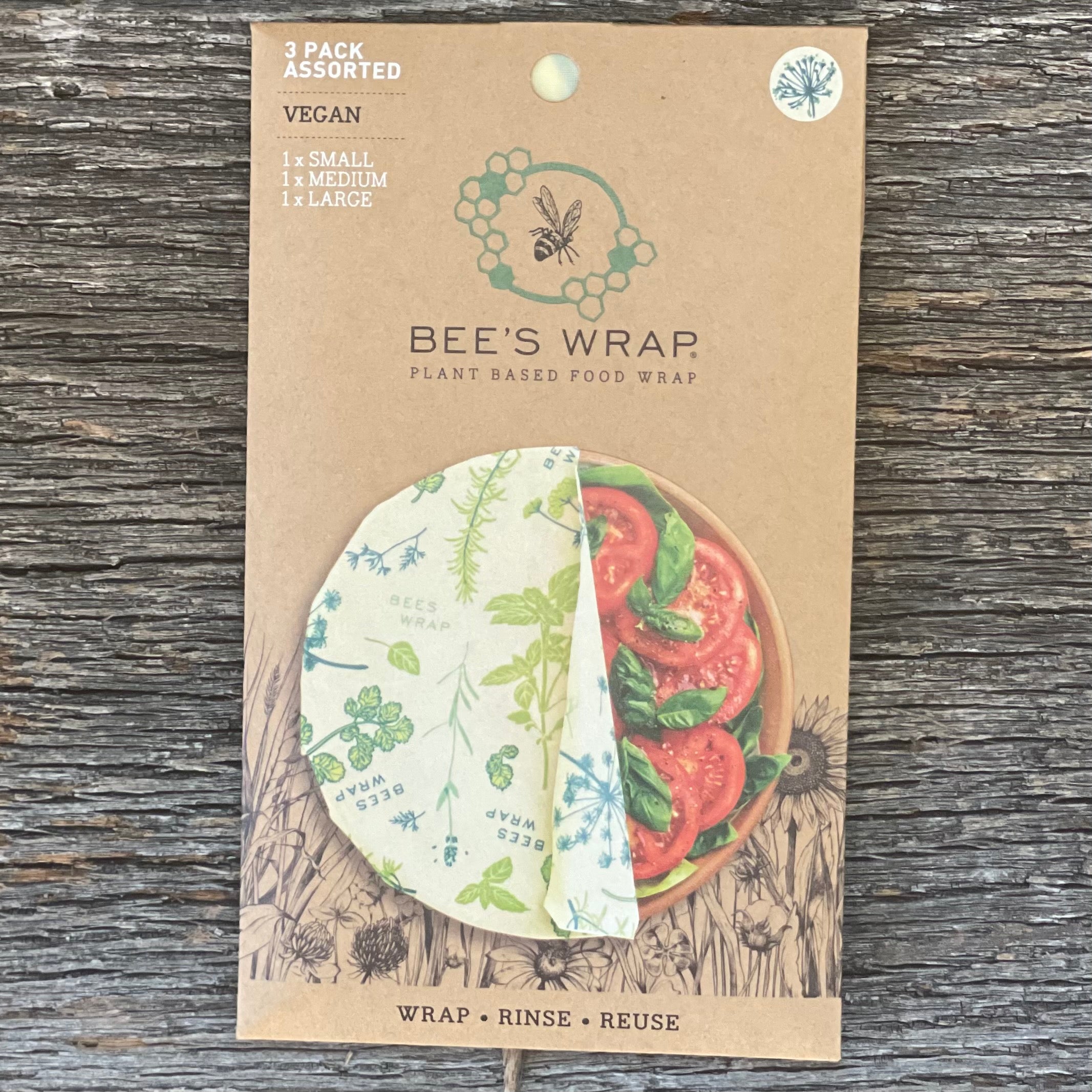 Bee's Wrap Assorted 3 Pack Vegan Meadow Magic