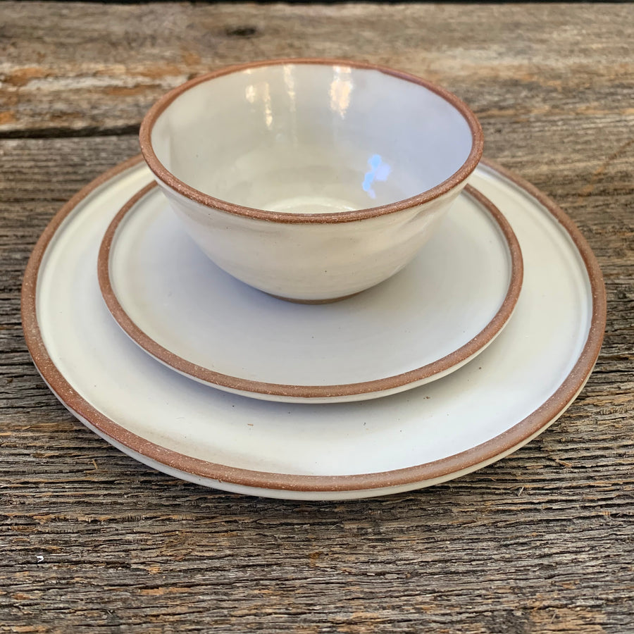 White Linen Dishes- Dinner Set- Keyes Pottery