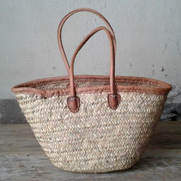 Leather Trimmed Market Basket