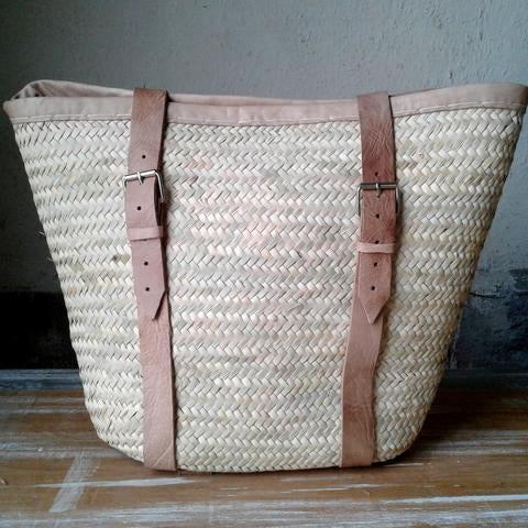 Handwoven + Leather Trimmed BackPack
