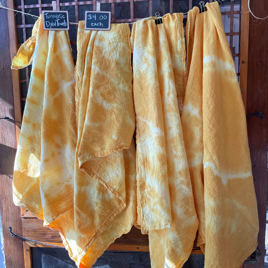 Turmeric Dyed Dish Towel- Mustard Yellow Color