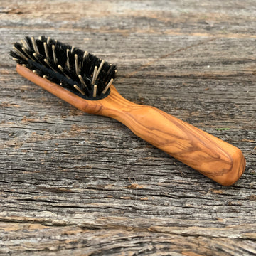 Natural Hairbrush with Boar Bristles and Maple Pins